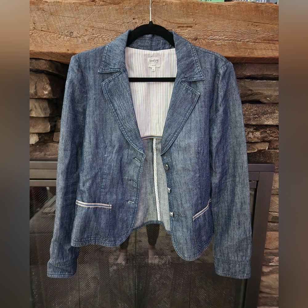 Armani Collezioni Bamboo Denim Blazer